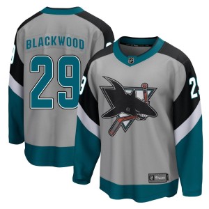 Youth San Jose Sharks Mackenzie Blackwood Fanatics Branded Breakaway Gray 2020/21 Special Edition Jersey - Black