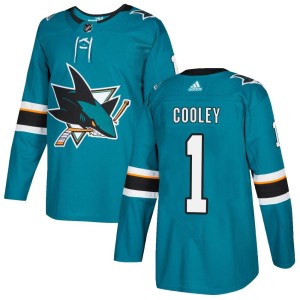 Men's San Jose Sharks Devin Cooley Adidas Authentic Home Jersey - Teal