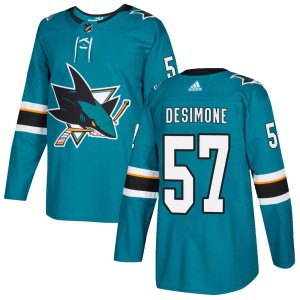 Men's San Jose Sharks Nick DeSimone Adidas Authentic ized Home Jersey - Teal