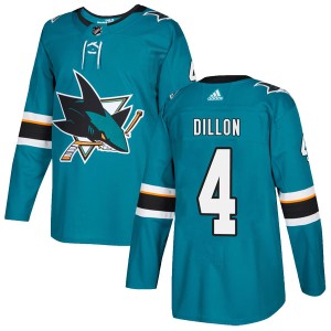 Men's San Jose Sharks Brenden Dillon Adidas Authentic Home Jersey - Teal