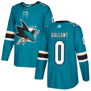 Men's San Jose Sharks Zachary Gallant Adidas Authentic Home Jersey - Teal