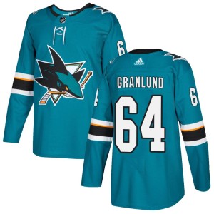 Men's San Jose Sharks Mikael Granlund Adidas Authentic Home Jersey - Teal