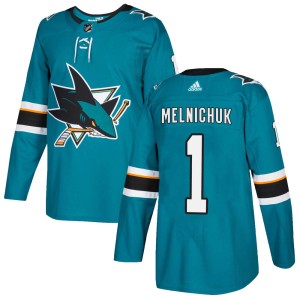 Men's San Jose Sharks Alexei Melnichuk Adidas Authentic Home Jersey - Teal