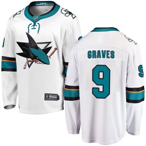 Men's San Jose Sharks Adam Graves Fanatics Branded Breakaway Away Jersey - White