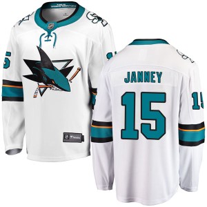 Men's San Jose Sharks Craig Janney Fanatics Branded Breakaway Away Jersey - White