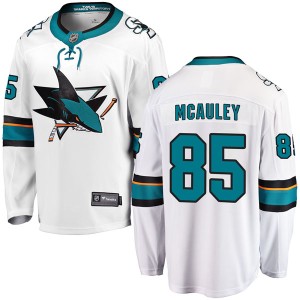 Men's San Jose Sharks Colby McAuley Fanatics Branded Breakaway Away Jersey - White