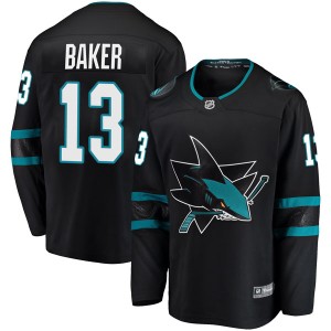 Youth San Jose Sharks Jamie Baker Fanatics Branded Breakaway Alternate Jersey - Black