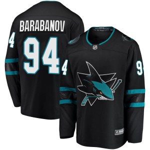 Youth San Jose Sharks Alexander Barabanov Fanatics Branded Breakaway Alternate Jersey - Black