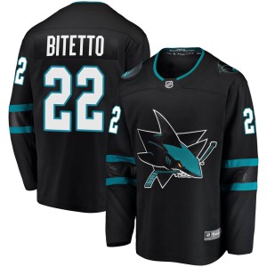 Youth San Jose Sharks Anthony Bitetto Fanatics Branded Breakaway Alternate Jersey - Black