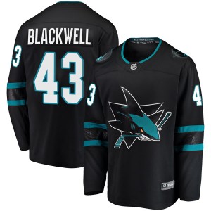 Youth San Jose Sharks Colin Blackwell Fanatics Branded Breakaway Alternate Jersey - Black