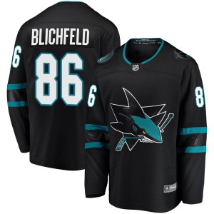 Youth San Jose Sharks Joachim Blichfeld Fanatics Branded Breakaway Alternate Jersey - Black