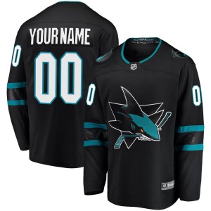 Youth San Jose Sharks Custom Fanatics Branded ized Breakaway Alternate Jersey - Black