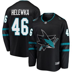 Youth San Jose Sharks Adam Helewka Fanatics Branded Breakaway Alternate Jersey - Black