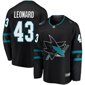 Youth San Jose Sharks John Leonard Fanatics Branded Breakaway Alternate Jersey - Black