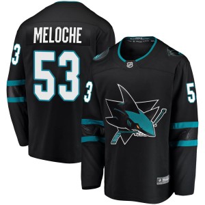 Youth San Jose Sharks Nicolas Meloche Fanatics Branded Breakaway Alternate Jersey - Black