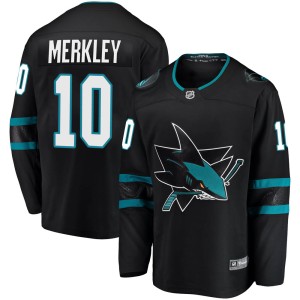 Youth San Jose Sharks Nick Merkley Fanatics Branded Breakaway Alternate Jersey - Black