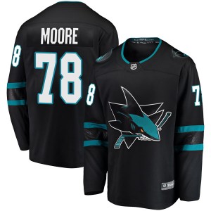 Youth San Jose Sharks Bryan Moore Fanatics Branded Breakaway Alternate Jersey - Black