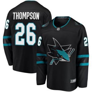 Youth San Jose Sharks Jack Thompson Fanatics Branded Breakaway Alternate Jersey - Black
