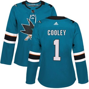 Women's San Jose Sharks Devin Cooley Adidas Authentic Home Jersey - Teal