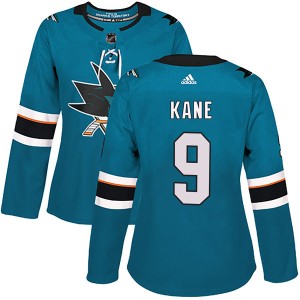 Women's San Jose Sharks Evander Kane Adidas Authentic Home Jersey - Teal