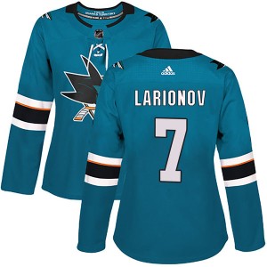 Women's San Jose Sharks Igor Larionov Adidas Authentic Home Jersey - Teal