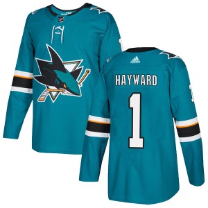 Youth San Jose Sharks Brian Hayward Adidas Authentic Home Jersey - Teal