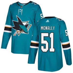 Youth San Jose Sharks Patrick McNally Adidas Authentic Home Jersey - Teal