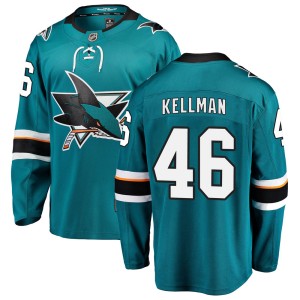Men's San Jose Sharks Joel Kellman Fanatics Branded Breakaway Home Jersey - Teal