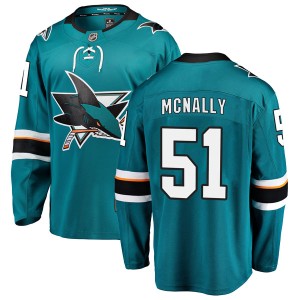Men's San Jose Sharks Patrick McNally Fanatics Branded Breakaway Home Jersey - Teal