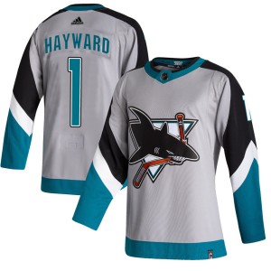 Youth San Jose Sharks Brian Hayward Adidas Authentic 2020/21 Reverse Retro Jersey - Gray