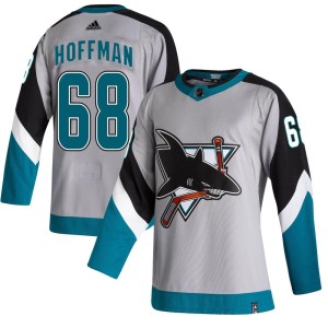 Youth San Jose Sharks Mike Hoffman Adidas Authentic 2020/21 Reverse Retro Jersey - Gray