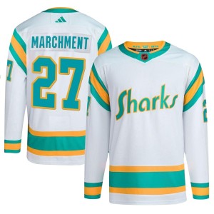 Youth San Jose Sharks Bryan Marchment Adidas Authentic Reverse Retro 2.0 Jersey - White