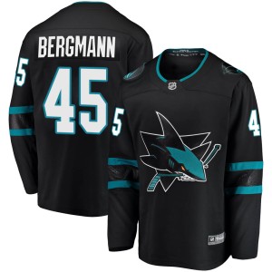 Men's San Jose Sharks Lean Bergmann Fanatics Branded Breakaway Alternate Jersey - Black