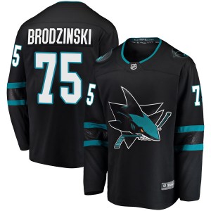 Men's San Jose Sharks Michael Brodzinski Fanatics Branded Breakaway Alternate Jersey - Black
