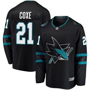 Men's San Jose Sharks Craig Coxe Fanatics Branded Breakaway Alternate Jersey - Black