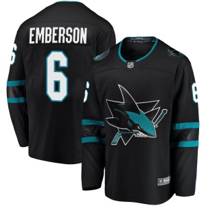 Men's San Jose Sharks Ty Emberson Fanatics Branded Breakaway Alternate Jersey - Black
