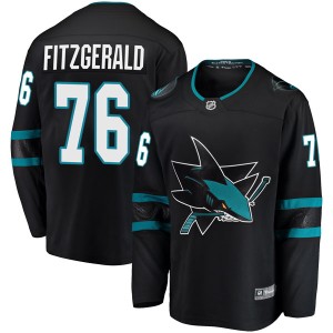 Men's San Jose Sharks Cavan Fitzgerald Fanatics Branded Breakaway Alternate Jersey - Black