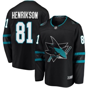Men's San Jose Sharks Arvid Henrikson Fanatics Branded Breakaway Alternate Jersey - Black