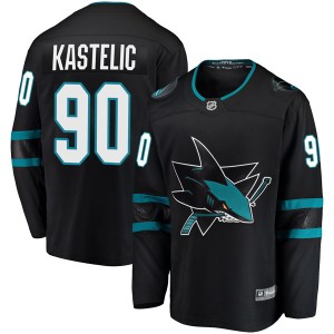 Men's San Jose Sharks Mark Kastelic Fanatics Branded Breakaway Alternate Jersey - Black