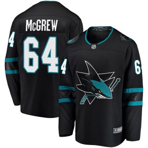 Men's San Jose Sharks Jacob McGrew Fanatics Branded Breakaway Alternate Jersey - Black