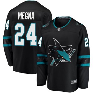 Men's San Jose Sharks Jaycob Megna Fanatics Branded Breakaway Alternate Jersey - Black