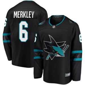 Men's San Jose Sharks Ryan Merkley Fanatics Branded Breakaway Alternate Jersey - Black