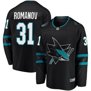 Men's San Jose Sharks Georgi Romanov Fanatics Branded Breakaway Alternate Jersey - Black