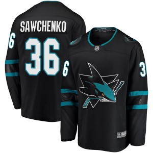 Men's San Jose Sharks Zach Sawchenko Fanatics Branded Breakaway Alternate Jersey - Black
