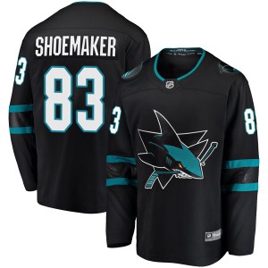 Men's San Jose Sharks Mark Shoemaker Fanatics Branded Breakaway Alternate Jersey - Black