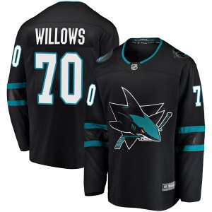 Men's San Jose Sharks Matt Willows Fanatics Branded Breakaway Alternate Jersey - Black
