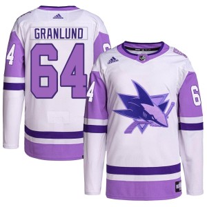 Youth San Jose Sharks Mikael Granlund Adidas Authentic Hockey Fights Cancer Primegreen Jersey - White/Purple