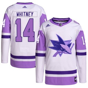 Youth San Jose Sharks Ray Whitney Adidas Authentic Hockey Fights Cancer Primegreen Jersey - White/Purple