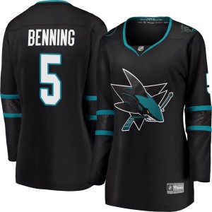 Women's San Jose Sharks Matt Benning Fanatics Branded Breakaway Alternate Jersey - Black