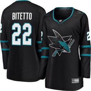 Women's San Jose Sharks Anthony Bitetto Fanatics Branded Breakaway Alternate Jersey - Black